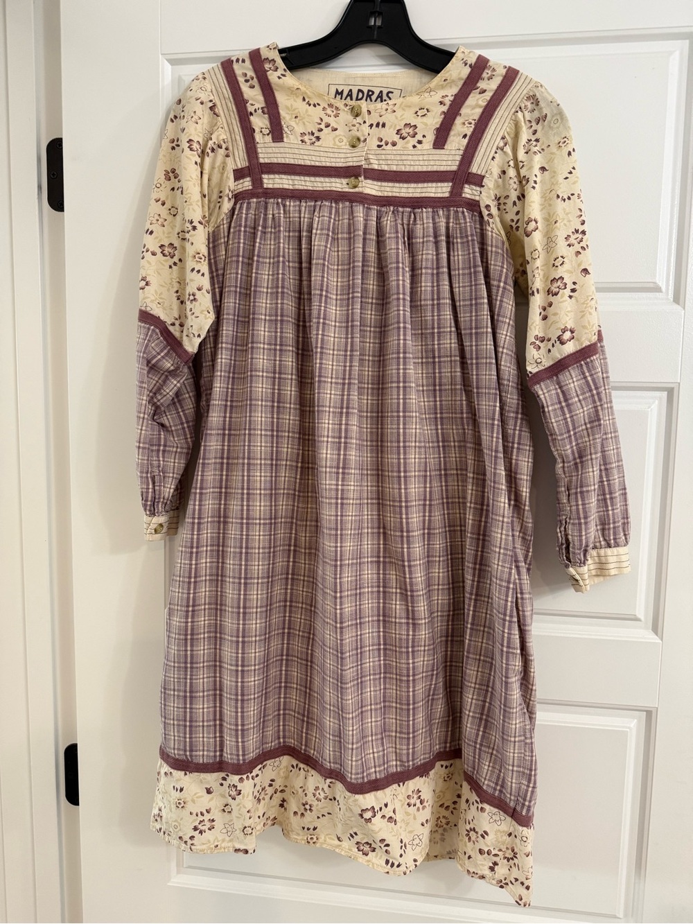 A.P.C. Madras Jessica Ogden Purple Plaid Dress Size Small